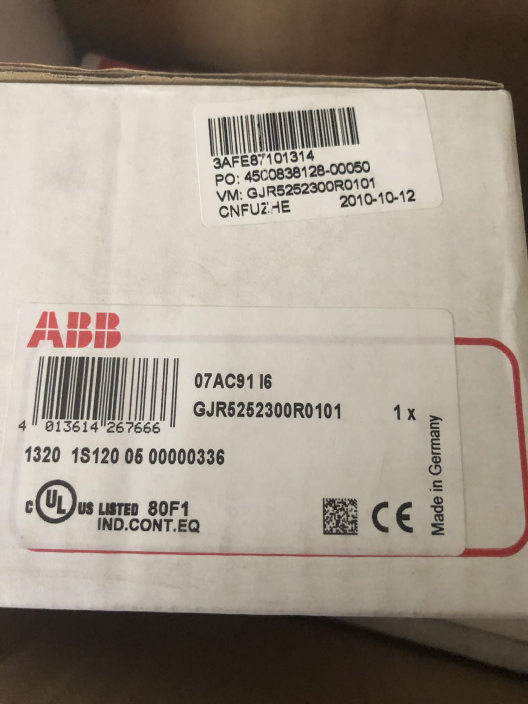  ABB 07AC91 GJR5252300R0101