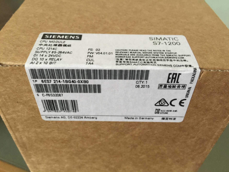  SIEMENS SIMATIC S7-1200 6ES7214-1BG40-0XB0 6ES72141BG400XB0