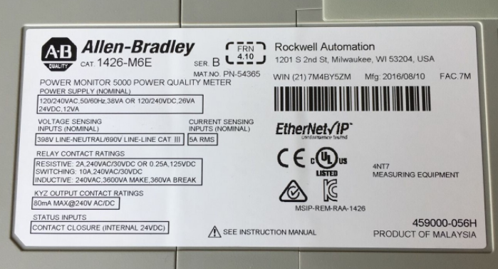  Allen Bradely 1426-M5E 1426-M6E 1426-M8E